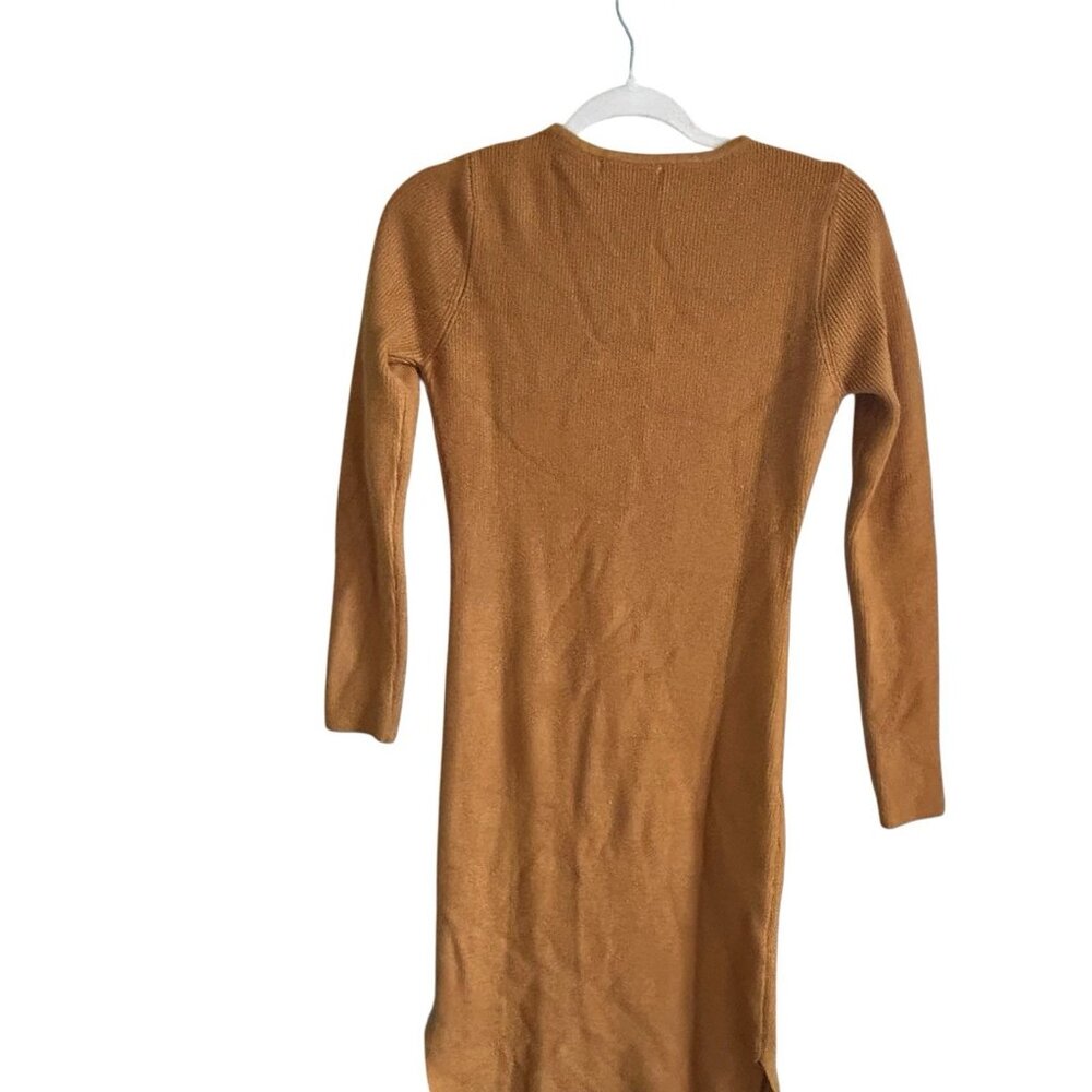 Knit Sweater dress classic wrap Midi Minimalist City modest minimalist preppy - Picture 4 of 13